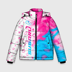 Зимняя куртка для мальчика Subaru neon gradient style: по-вертикали