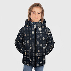 Куртка зимняя для мальчика Загадка ребус из цифр и знаков, цвет: 3D-черный — фото 2