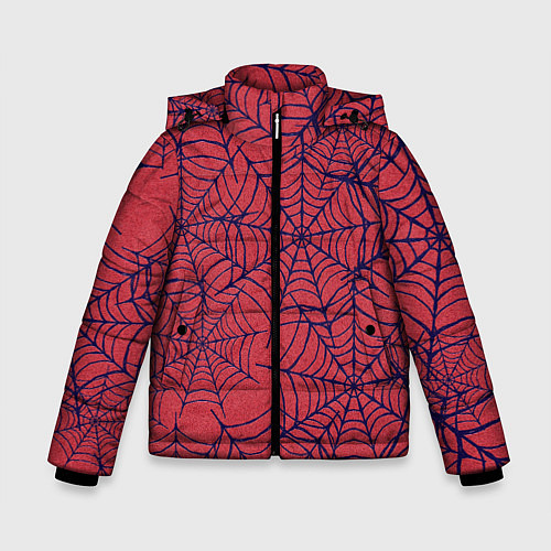 Зимняя куртка для мальчика Паутина красно-синий / 3D-Черный – фото 1