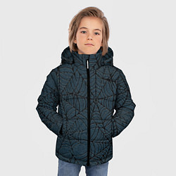 Куртка зимняя для мальчика Паутина тёмно-синий, цвет: 3D-черный — фото 2