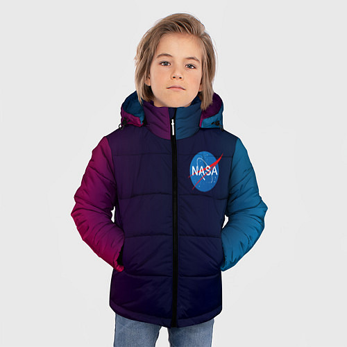Зимняя куртка для мальчика Наса корп спейс / 3D-Красный – фото 3