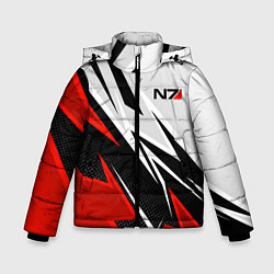 Куртка зимняя для мальчика N7 mass effect - white and red, цвет: 3D-черный