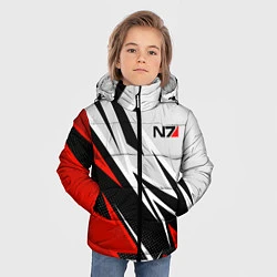 Куртка зимняя для мальчика N7 mass effect - white and red, цвет: 3D-черный — фото 2