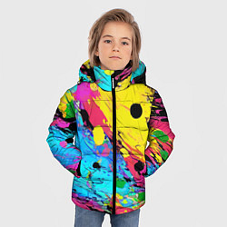 Куртка зимняя для мальчика Цветная абстракция - живопись, цвет: 3D-светло-серый — фото 2