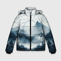 Куртка зимняя для мальчика Утренние горы, цвет: 3D-черный