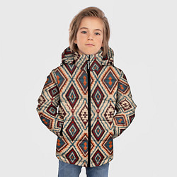 Куртка зимняя для мальчика Ковёр этнические узоры, цвет: 3D-черный — фото 2