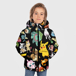 Куртка зимняя для мальчика Пикачу и другие покемоны, цвет: 3D-черный — фото 2