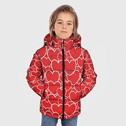 Куртка зимняя для мальчика Сердечки любви, цвет: 3D-черный — фото 2