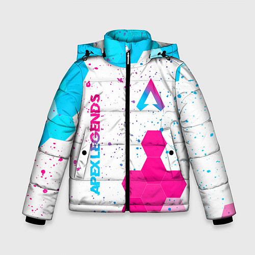 Зимняя куртка для мальчика Apex Legends neon gradient style вертикально / 3D-Черный – фото 1