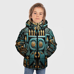 Куртка зимняя для мальчика Рисунок в египетском стиле, цвет: 3D-светло-серый — фото 2