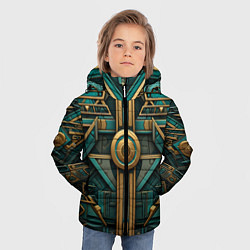 Куртка зимняя для мальчика Орнамент в египетском стиле, цвет: 3D-светло-серый — фото 2