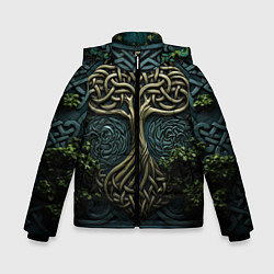 Куртка зимняя для мальчика Дерево друидов, цвет: 3D-черный