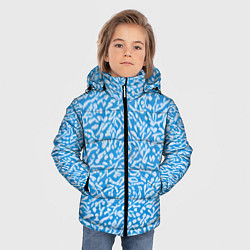 Куртка зимняя для мальчика Белые узоры на синем фоне, цвет: 3D-красный — фото 2