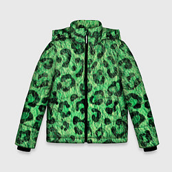 Куртка зимняя для мальчика Зелёный леопард паттерн, цвет: 3D-красный