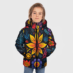 Куртка зимняя для мальчика Растительный узор в латино-американском стиле, цвет: 3D-красный — фото 2
