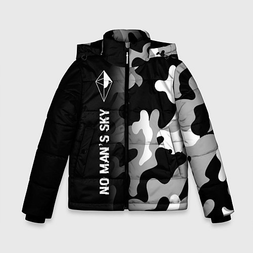Зимняя куртка для мальчика No Mans Sky glitch на темном фоне по-вертикали / 3D-Черный – фото 1