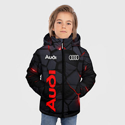Куртка зимняя для мальчика Audi черные плиты с эффектом свечения, цвет: 3D-черный — фото 2