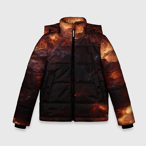 Зимняя куртка для мальчика Взрыв нейронной звезды в космосе / 3D-Черный – фото 1