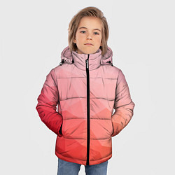 Куртка зимняя для мальчика Абстракция с градиентом полигональная, цвет: 3D-светло-серый — фото 2