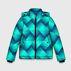 Куртка зимняя для мальчика Бирюзовое переплетение, цвет: 3D-черный