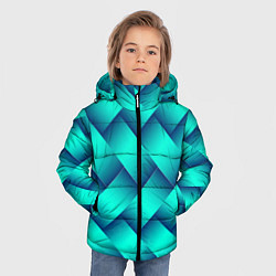 Куртка зимняя для мальчика Бирюзовое переплетение, цвет: 3D-черный — фото 2
