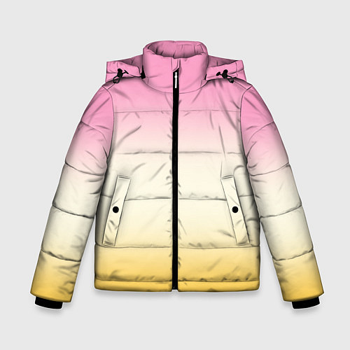 Зимняя куртка для мальчика Розовый бежевый желтый градиент / 3D-Светло-серый – фото 1