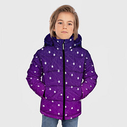 Куртка зимняя для мальчика Звёзды на сиреневом, цвет: 3D-красный — фото 2