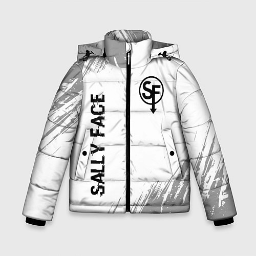 Зимняя куртка для мальчика Sally Face glitch на светлом фоне вертикально / 3D-Черный – фото 1