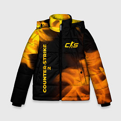 Куртка зимняя для мальчика Counter-Strike 2 - gold gradient вертикально, цвет: 3D-черный