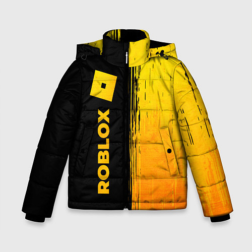 Зимняя куртка для мальчика Roblox - gold gradient по-вертикали / 3D-Черный – фото 1