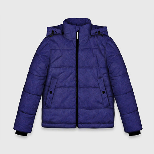 Зимняя куртка для мальчика Фиолетовая текстура волнистый мех / 3D-Черный – фото 1