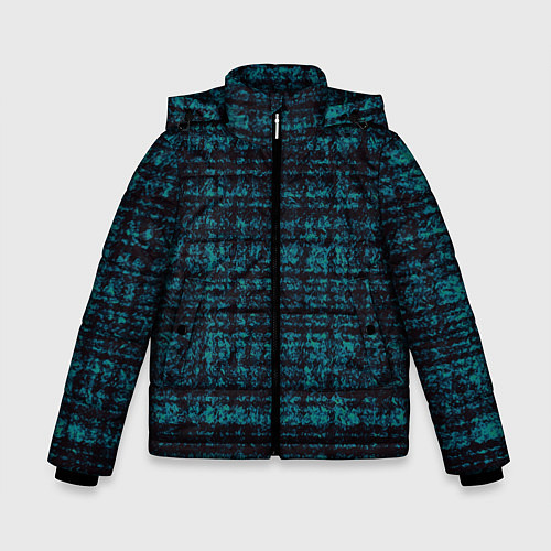 Зимняя куртка для мальчика Имитация ткани бирюзовый / 3D-Черный – фото 1
