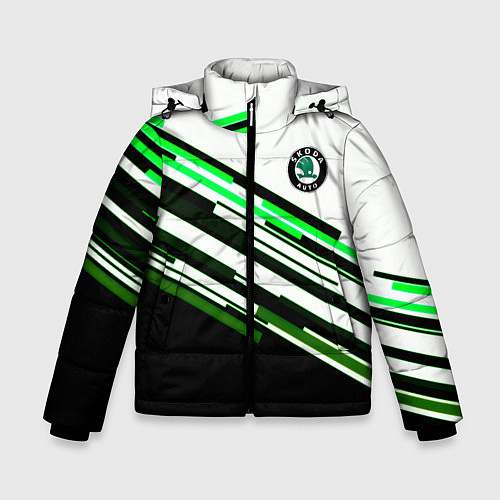 Зимняя куртка для мальчика Skoda sport stripes line / 3D-Черный – фото 1