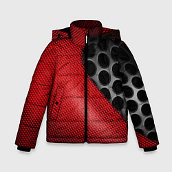Куртка зимняя для мальчика Абстрактный фон карбон, цвет: 3D-светло-серый