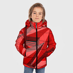 Куртка зимняя для мальчика Многолучевые звезды, цвет: 3D-красный — фото 2