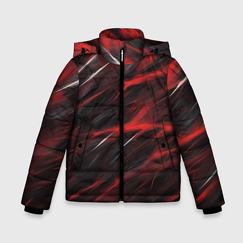 Зимняя куртка для мальчика Красный шторм / 3D-Черный – фото 1