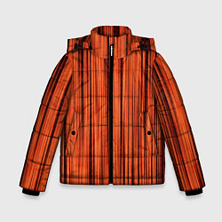 Куртка зимняя для мальчика Абстрактные полосы красно-оранжевый, цвет: 3D-черный