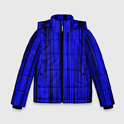 Куртка зимняя для мальчика Абстрактные полосы ультрамарин, цвет: 3D-черный
