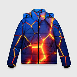 Куртка зимняя для мальчика Огненные плиты с разломом, цвет: 3D-светло-серый
