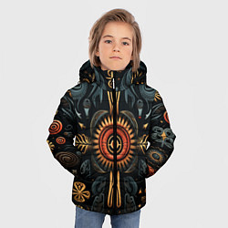 Куртка зимняя для мальчика Паттерн в славянской стилистике, цвет: 3D-светло-серый — фото 2
