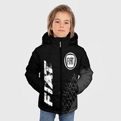 Куртка зимняя для мальчика Fiat speed на темном фоне со следами шин вертикаль, цвет: 3D-черный — фото 2