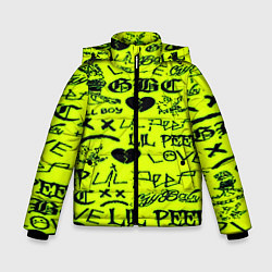 Куртка зимняя для мальчика Lil peep кислотный стиль, цвет: 3D-красный