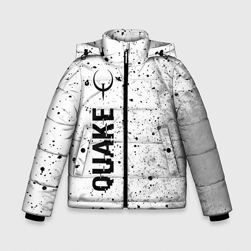 Зимняя куртка для мальчика Quake glitch на светлом фоне по-вертикали / 3D-Черный – фото 1