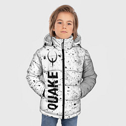 Куртка зимняя для мальчика Quake glitch на светлом фоне по-вертикали, цвет: 3D-черный — фото 2