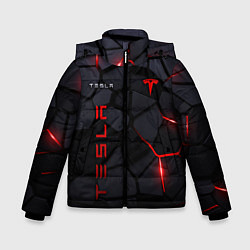 Куртка зимняя для мальчика Tesla - плиты с эффектом свечения, цвет: 3D-черный