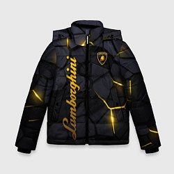 Куртка зимняя для мальчика Lamborghini - плиты с эффектом свечения, цвет: 3D-черный