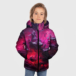 Куртка зимняя для мальчика Фиолетовые элементы абстракция, цвет: 3D-светло-серый — фото 2