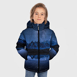 Куртка зимняя для мальчика Галактическая зимняя ночь в горах, цвет: 3D-светло-серый — фото 2
