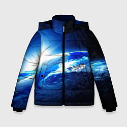 Куртка зимняя для мальчика Восход солнца в космосе, цвет: 3D-красный