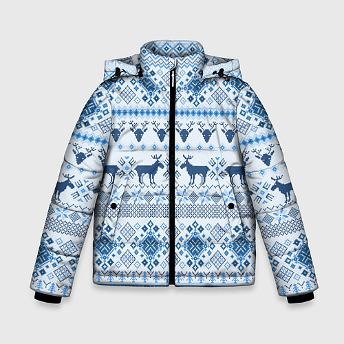 Зимняя куртка для мальчика Blue sweater with reindeer / 3D-Светло-серый – фото 1